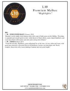 L10 Premium Malbec – Press Highlights