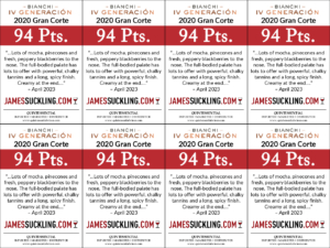 2020 Bianchi IV Generación Gran Corte – 94 points, James Suckling – Shelftalker