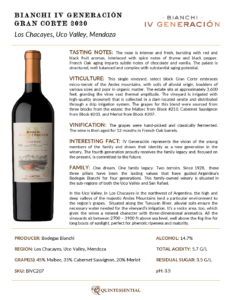 2020 Bianchi IV Generación Gran Corte – Fact Sheet