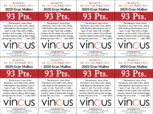 2020 Bianchi IV Generación Gran Malbec – 93 ponts, Vinous – Shelftalker