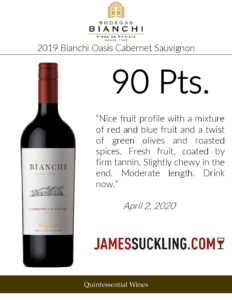 2019 Oasis Sur Cabernet Sauvignon – 90 points, James Suckling – Accolade Sell Sheet