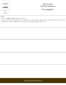 Oasis Sur Cabernet Sauvignon – Press Highlights