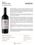 2022 Elsa Bianchi Malbec – Fact Sheet