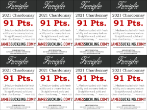 2021 Famiglia Bianchi Chardonnay – 91 points, James Suckling – Shelftalker