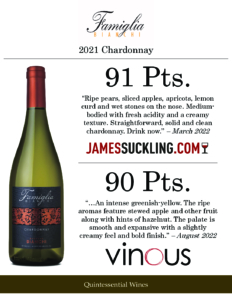 2021 Famiglia Bianchi Chardonnay – Accolades Sell Sheet