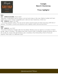 Famiglia Bianchi Chardonnay – Press Highlights