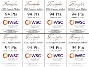 2020 Famiglia Bianchi Malbec, Made with Organic Grapes – 94 points, IWSC – Shelftalker