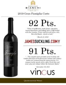 2019 Gran Famiglia Bianchi Corte – Accolades Sell Sheet