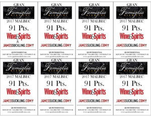 2017 Gran Famiglia Bianchi Malbec – 91 points, Wine & Spirits – Shelftalker