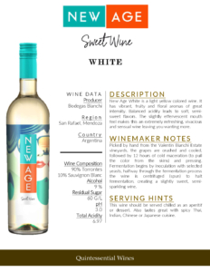 New Age White Wine – Fact Sheet