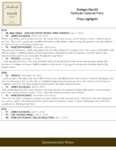 Particular Cabernet Franc – Press Highlights