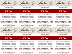 2019 Particular Malbec – 93 points, James Suckling – Shelftalker