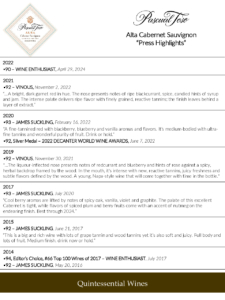 Pascual Toso Alta Cabernet Sauvignon – Accolade Sell Sheet