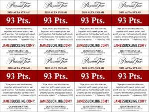 2020 Pascual Toso Alta Syrah – 93 points, James Suckling – Shelftalker