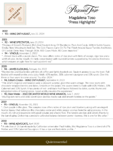 Pascual Toso Ultra Premium Magdalena – Press Highlights