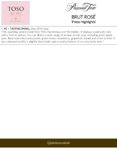 Pascual Toso Brut Rosé – Press Highlights