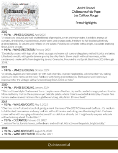 André Brunel Châteauneuf-du-Pape Les Cailloux Rouge – Press Highlights