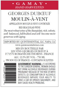 Georges Duboeuf Moulin-À-Vent – Back Label – Non-Vintage