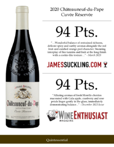 2020 André Brunel Châteauneuf-du-Pape Cuvée Réservée – Accolades Sell Sheet