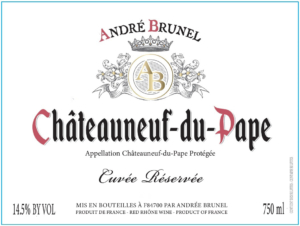 André Brunel Châteauneuf-du-Pape Cuvée Réservée – Front Label – Non-Vintage