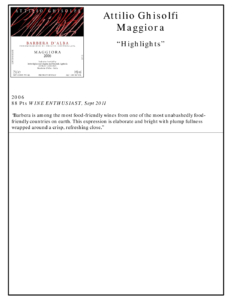 Attilio Ghisolfi Barbera d’Alba Maggiora – Press Highlights