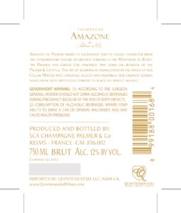 Champagne Palmer Amazone de Palmer – Back Label – Non-Vintage