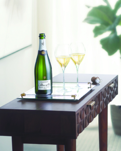 Champagne Palmer Blanc de Blancs – Beauty – Tray with Glasses