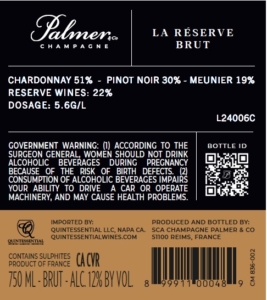 Champagne Palmer La Réserve – Back Label