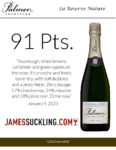 Champagne Palmer La Réserve Nature – 91 points, James Suckling 2025 – Accolade Sell Sheet