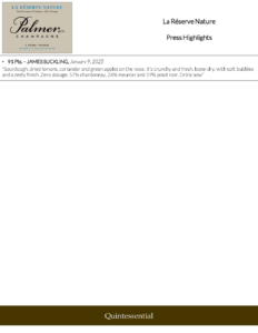 Champagne Palmer La Réserve Nature – Press Highlights