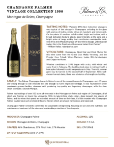 1996 Champagne Palmer Vintage Collection – Fact Sheet