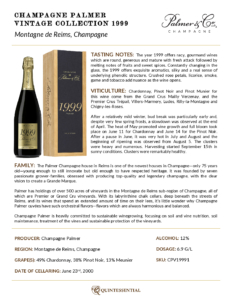 1999 Champagne Palmer Vintage Collection – Fact Sheet