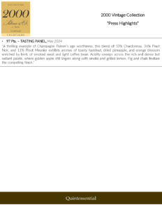 2000 Champagne Palmer Vintage Collection – Accolades Sell Sheet