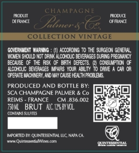 2000 Champagne Palmer Vintage Collection – Back Label