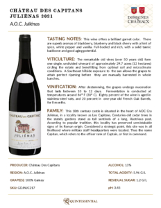 2021 Georges Duboeuf Château des Capitans Juliénas – Fact Sheet