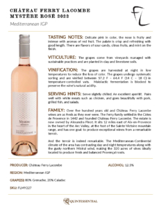 2022 Château Ferry Lacombe Mystère Rosé – Fact Sheet