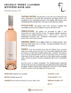 2023 Château Ferry Lacombe Mystère Rosé – Fact Sheet
