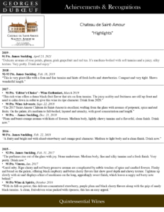 Georges Duboeuf Château de Saint-Amour – Press Highlights