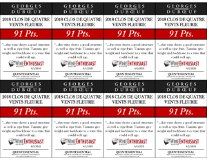 2018 Georges Duboeuf Clos des Quatre Vents Fleurie – 91 points, Wine Enthusiast – Shelftalker