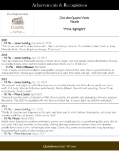 Georges Duboeuf Clos des Quatre Vents Fleurie – Press Highlights