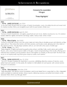 Georges Duboeuf Domaine de Javernière Morgon – Press Highlights