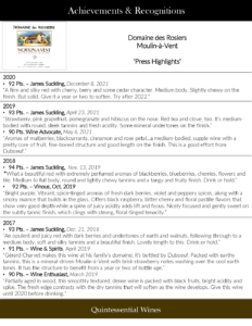 Georges Duboeuf Domaine des Rosiers Moulin-Á-Vent – Press Highlights