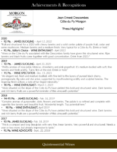 Georges Duboeuf Jean-Ernest Descombes Morgon Côte du Py – Press Highlights