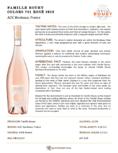 2023 Famille Bouey Colors 721 – Fact Sheet