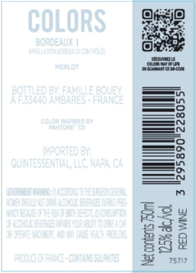 Famille Bouey Colors 721 – Back Label – Non-Vintage
