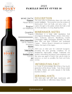 2020 Famille Bouey Cuvée 20 – Fact Sheet