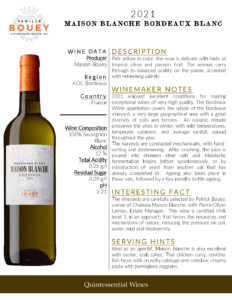 Famille Bouey Maison Blanche Bordeaux Blanc – Fact Sheet