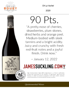 2020 Famille Bouey Oh La Vache! Rouge – 90 points, James Suckling – Accolade Sell Sheet