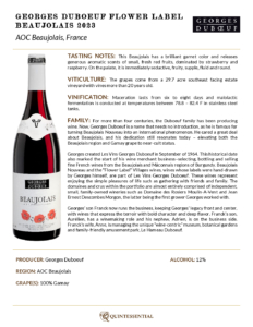 2023 Georges Duboeuf Beaujolais – Fact Sheet