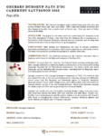 2023 Georges Duboeuf IGP Pays d’Oc Cabernet Sauvignon – Fact Sheet
